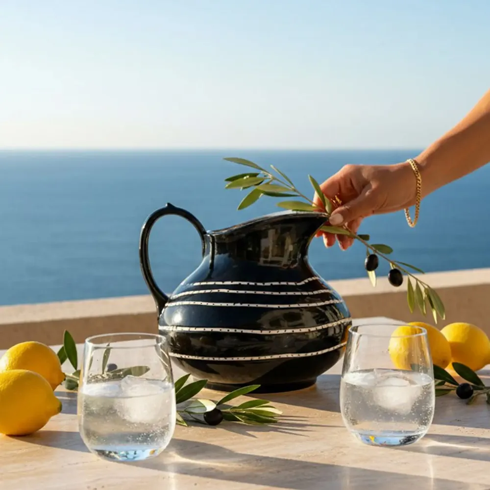 Carafes - Aura Black Pitcher - LALI DESIGN STUDIO