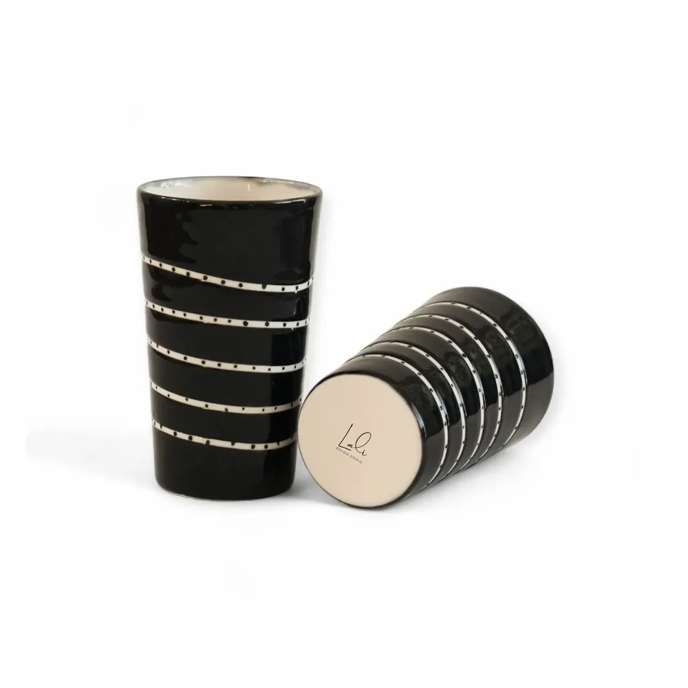 Mugs - Aura Black Tall Tumbler - LALI DESIGN STUDIO
