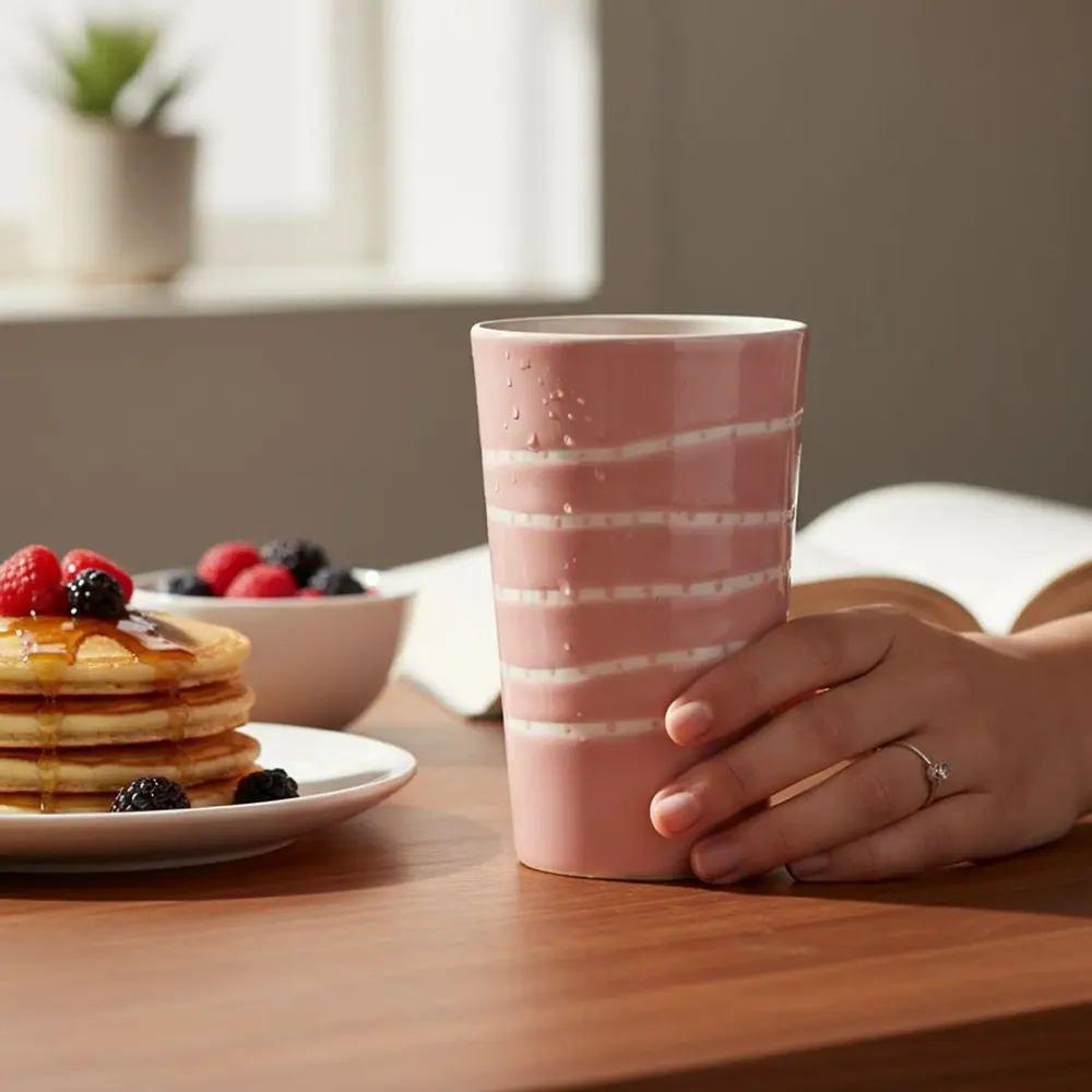 Mugs - Aura Pink Tall Tumbler - LALI DESIGN STUDIO