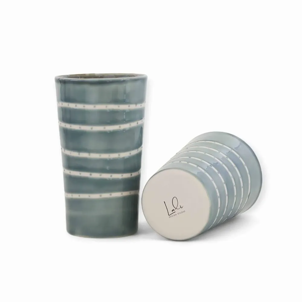 Mugs - Aura Sage Tall Tumbler - LALI DESIGN STUDIO