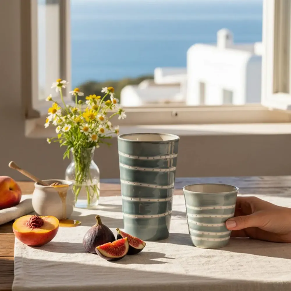 Mugs - Aura Sage Tall Tumbler - LALI DESIGN STUDIO