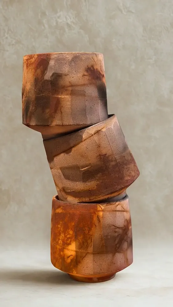 Mugs - Saggar-Fired Porcelain Cup - JOHN MAC CERAMICS