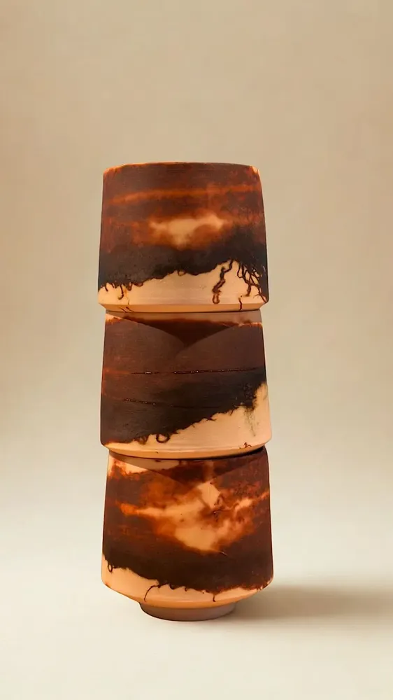 Mugs - Saggar-Fired Porcelain Cup - JOHN MAC CERAMICS