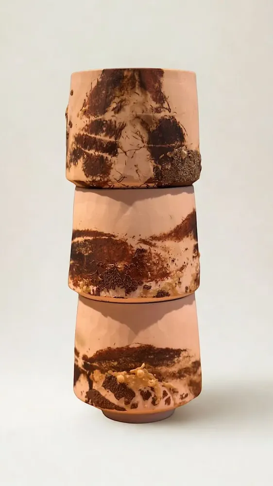 Mugs - Saggar-Fired Porcelain Cup - JOHN MAC CERAMICS