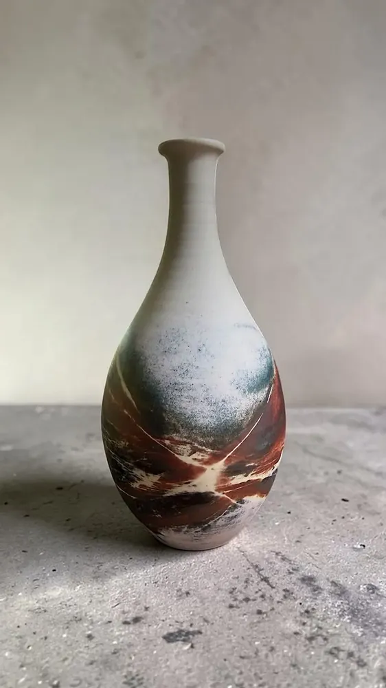 Pottery - Saggar-Fired Arita Porcelain Vase — Shuhari Collection - JOHN MAC CERAMICS