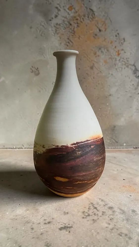 Pottery - Saggar-Fired Arita Porcelain Vase — Shuhari Collection - JOHN MAC CERAMICS