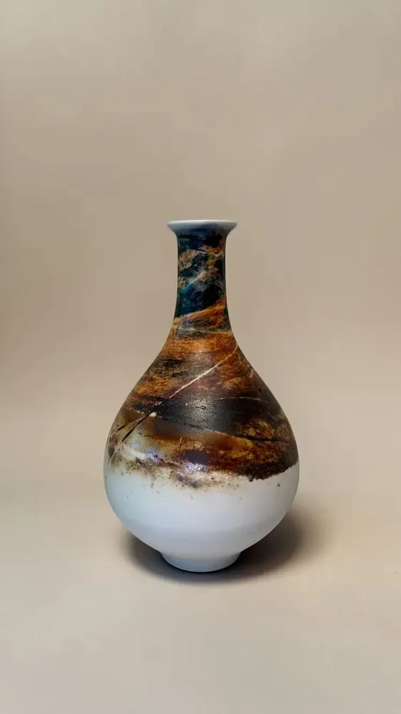 Pottery - Saggar-Fired Arita Porcelain Vase — Shuhari Collection - JOHN MAC CERAMICS