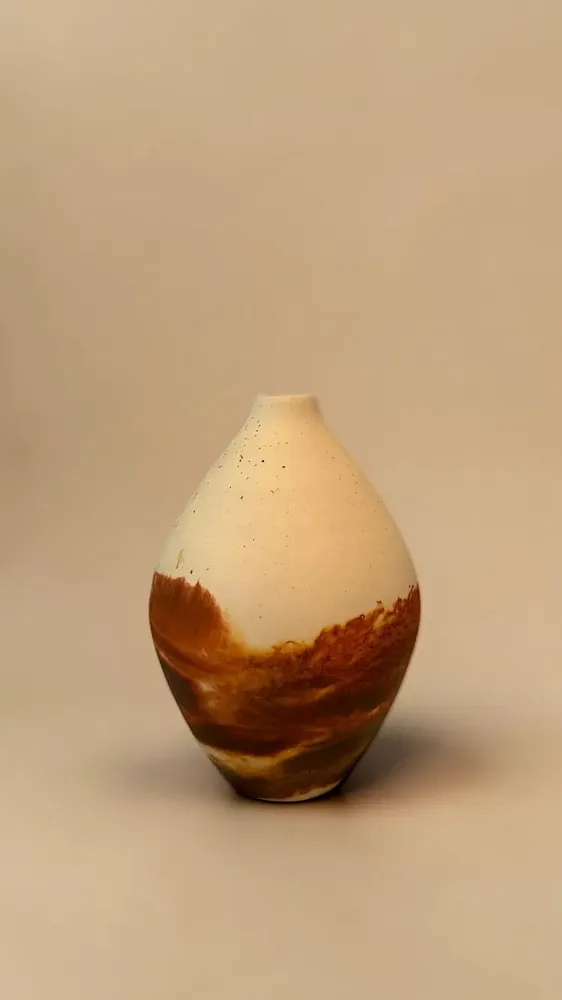 Pottery - Saggar-Fired Arita Porcelain Vase — Shuhari Collection - JOHN MAC CERAMICS