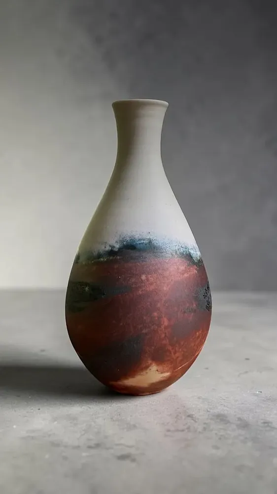 Pottery - Saggar-Fired Arita Porcelain Vase — Shuhari Collection - JOHN MAC CERAMICS
