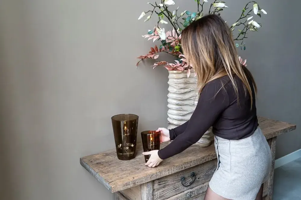 Design objects - Windshelter Conical Champagne brass L oil lamp - PERI LIVING
