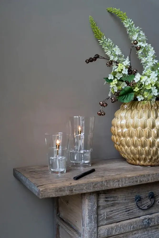 Design objects - Windshelter Conical Champagne brass L oil lamp - PERI LIVING