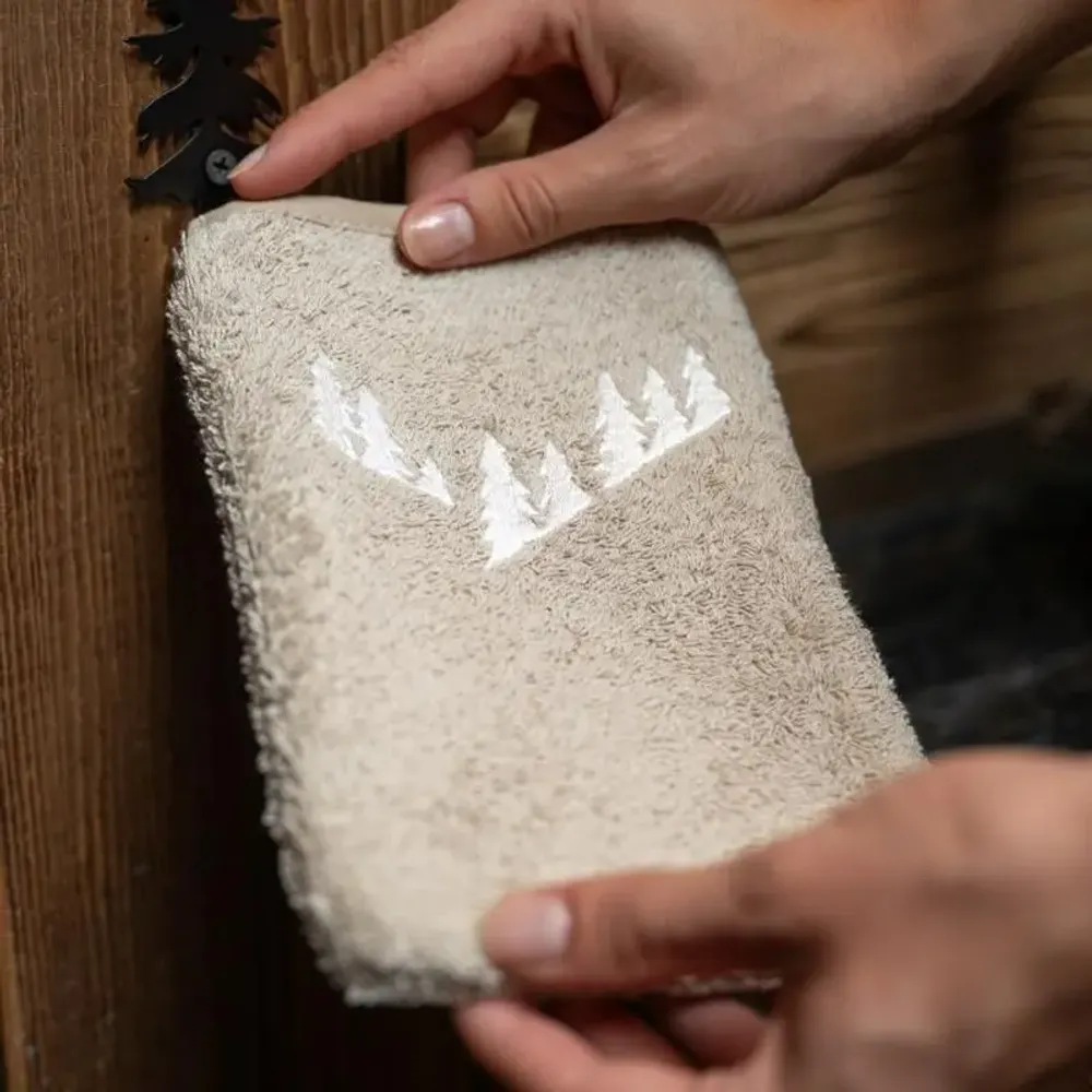 Other bath linens - Beige fir mountain bath towel - VAGABONDE INTERNATIONAL