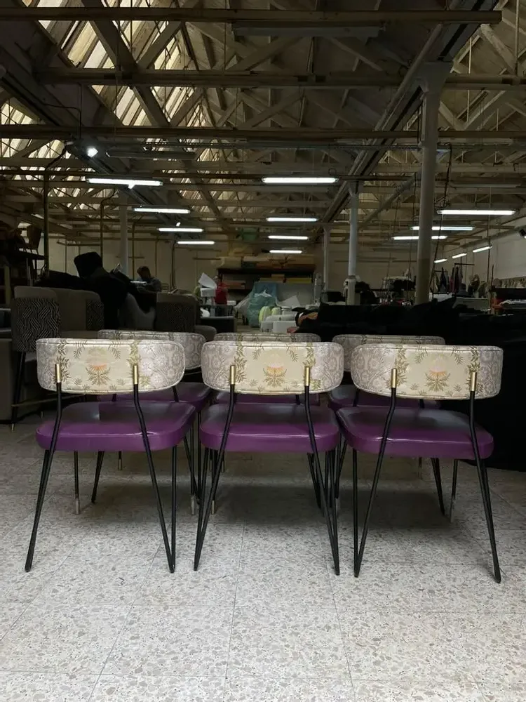 Chairs for hospitalities & contracts - Apollo Dining Chair, COM Option,in Black Lacquered Iron, Brass detail - DUISTT