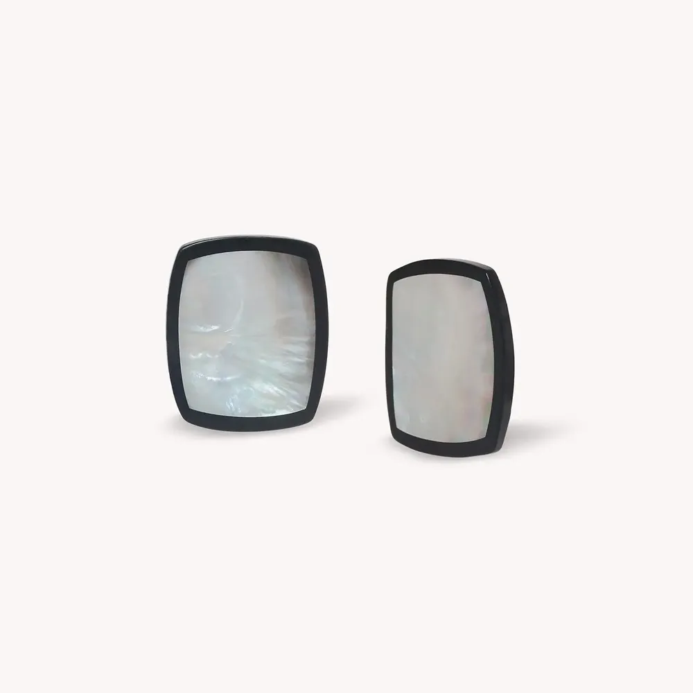 Jewelry - Black lip rectangle earrings - Calypso - NATURE BIJOUX