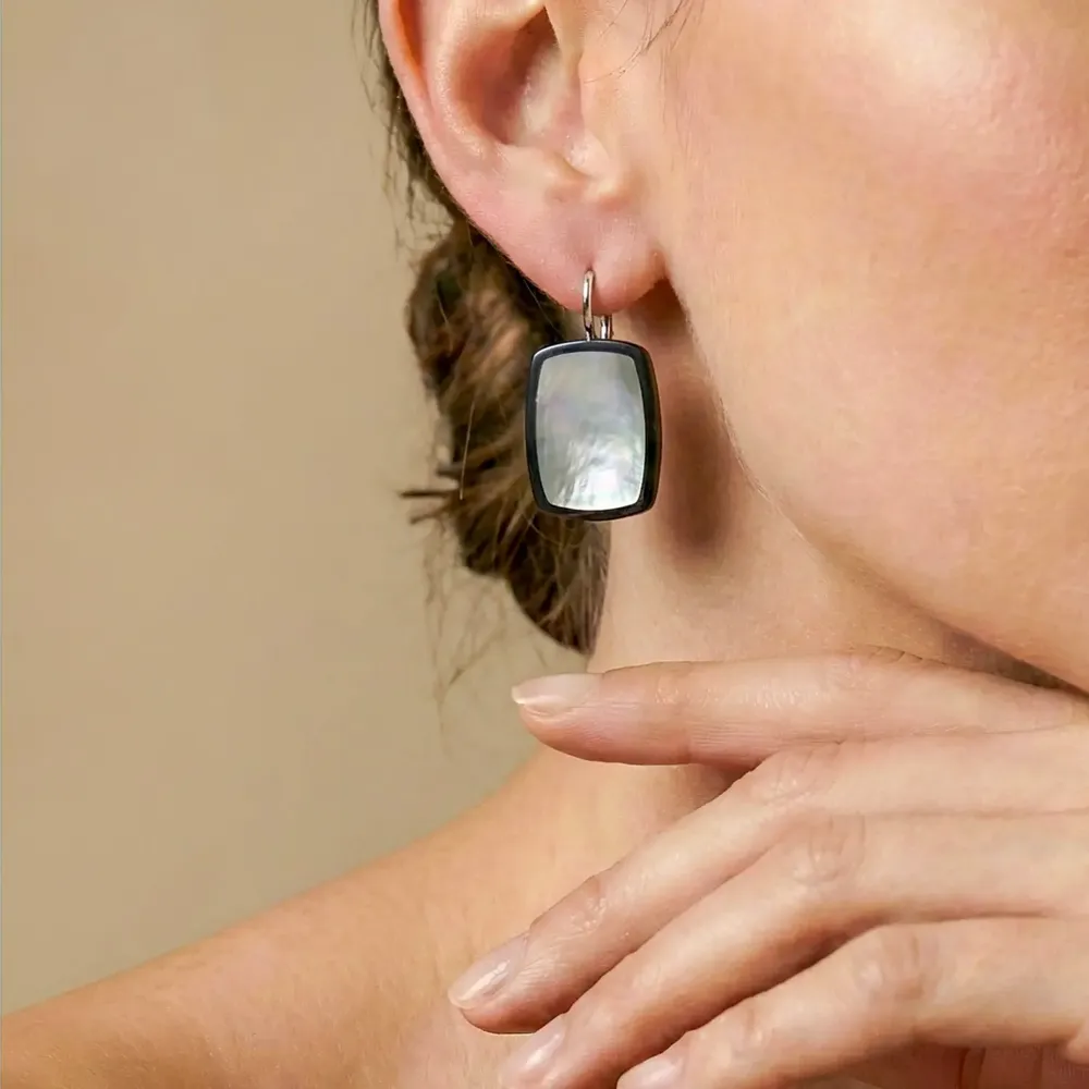 Jewelry - Rectangle french hook earrings - Calypso - NATURE BIJOUX