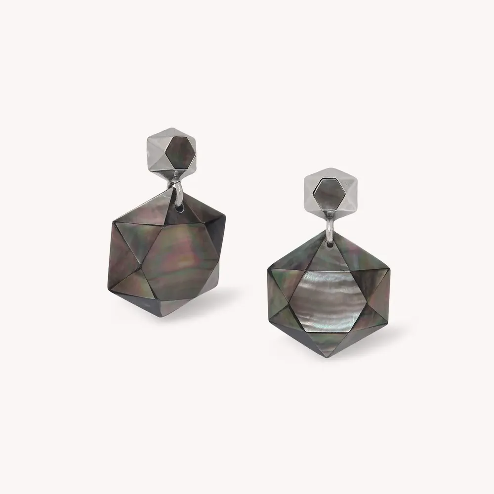 Jewelry - Post earrings with faceted black lip - Vendome - NATURE BIJOUX