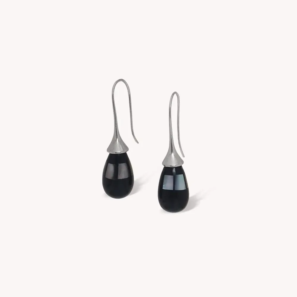 Jewelry - Black lip drop hook earrings - Rivoli - NATURE BIJOUX