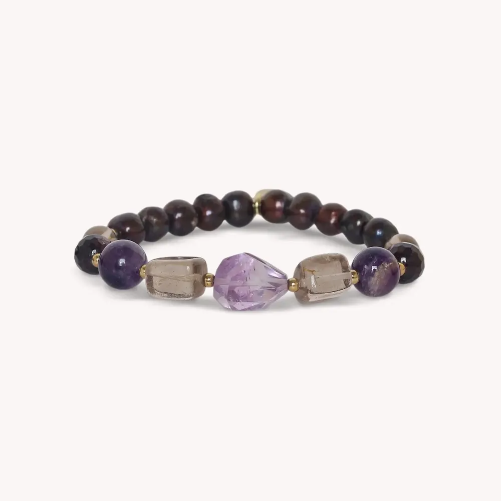 Jewelry - Multi materials stretch bracelet - Belle De Nuit - NATURE BIJOUX