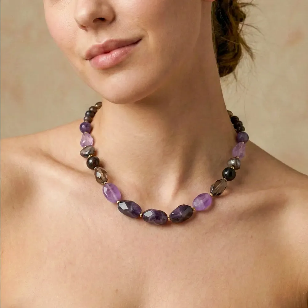Jewelry - Multi materials short necklace - Belle De Nuit - NATURE BIJOUX