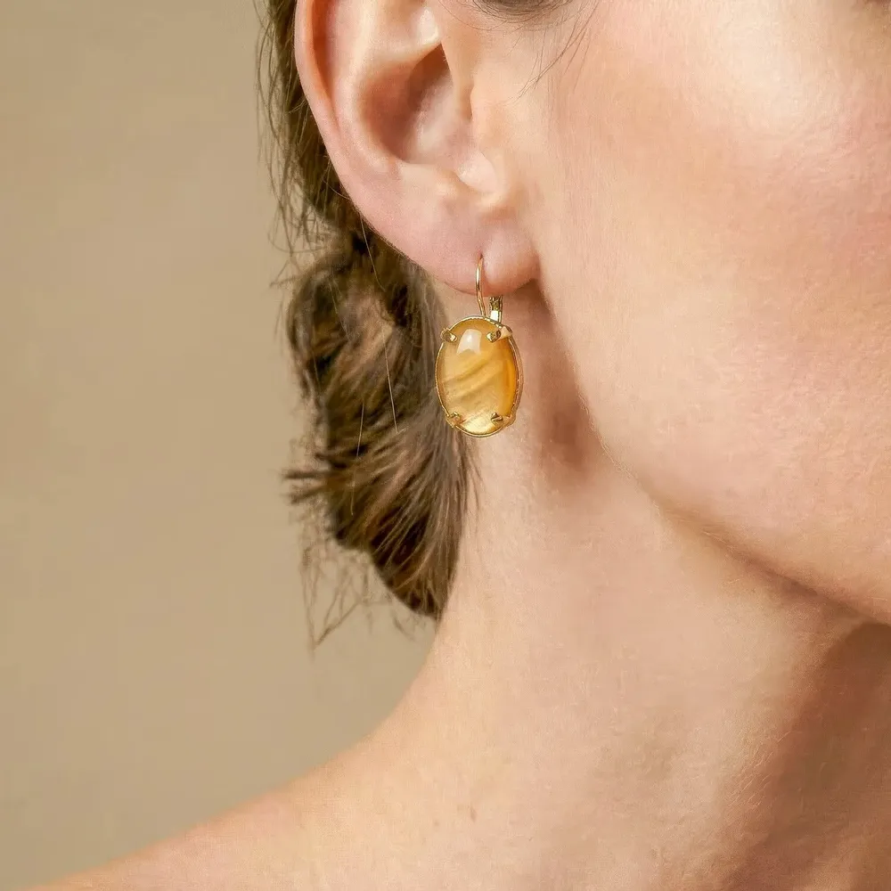 Jewelry - Simple oval french hook earrings - Kinshasa - NATURE BIJOUX