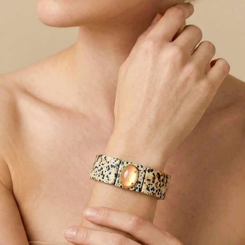 Jewelry - Dalmatian jasper stretch bracelet - Kinshasa - NATURE BIJOUX