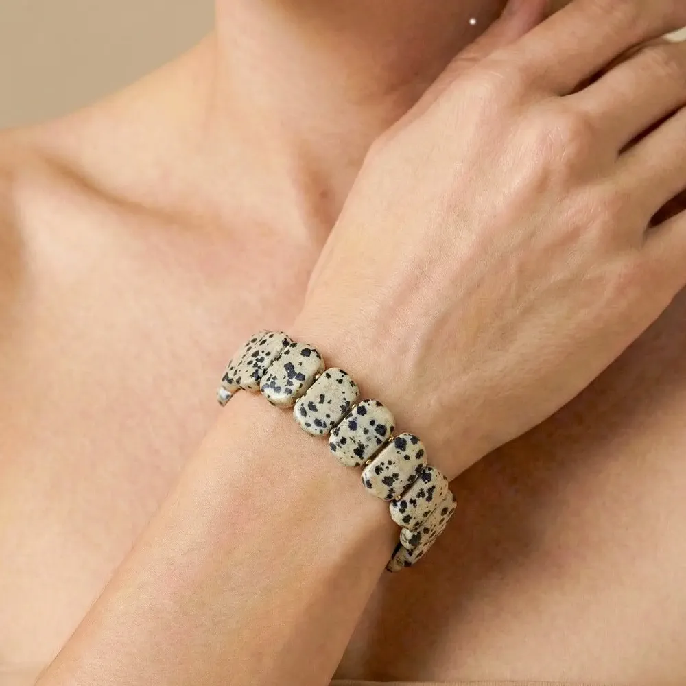 Jewelry - Adjustable dalmatian jasper bracelet - Kinshasa - NATURE BIJOUX