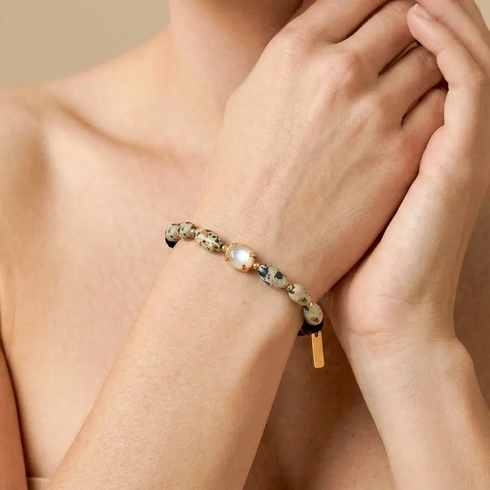 Jewelry - Thin stretch bracelet hematite & jasper - Kinshasa - NATURE BIJOUX