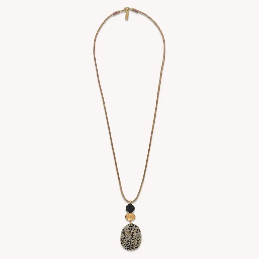 Jewelry - Dalmatian jasper pendant long necklace - Kinshasa - NATURE BIJOUX