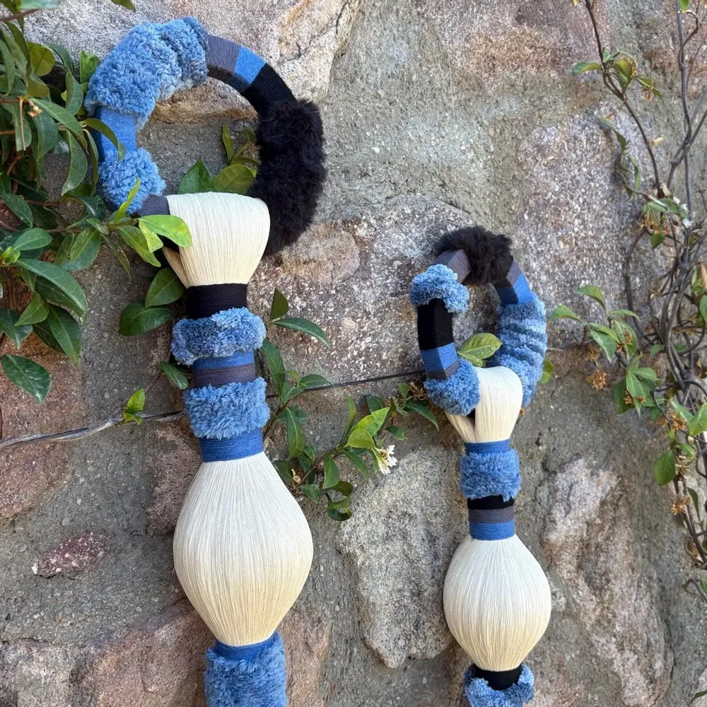 Other wall decoration - Marine Totems: Set of 2 Handmade Textured Macramé Wall Installations - SARMAL DESIGN