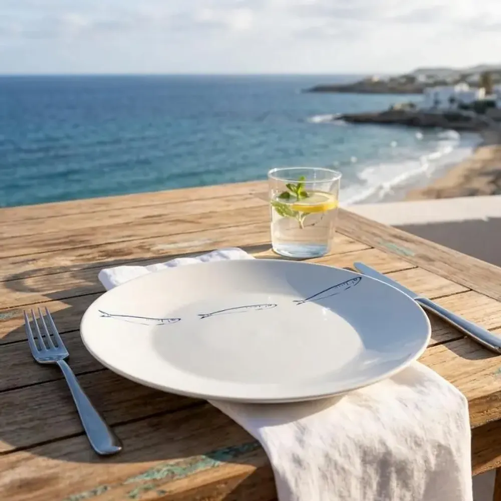 Assiettes au quotidien - Assiette plate bord de mer poisson - VAGABONDE INTERNATIONAL
