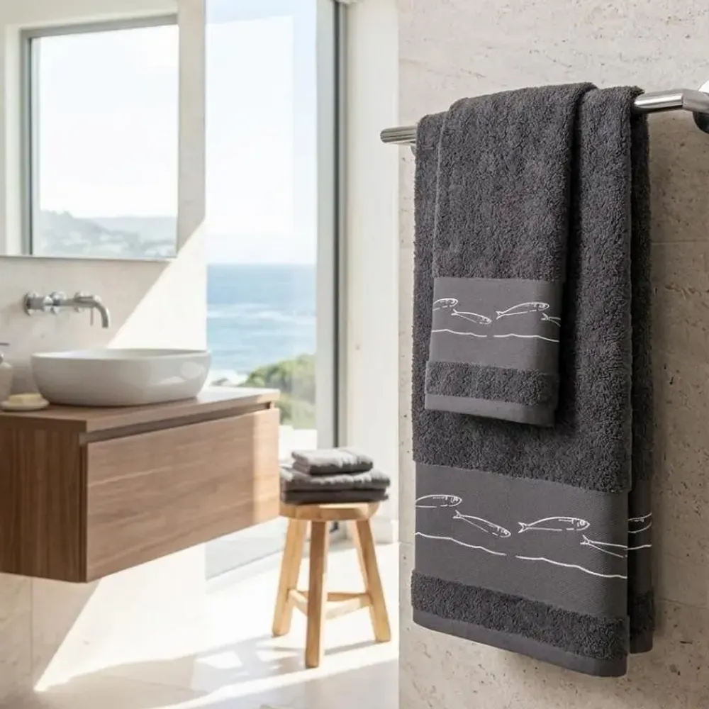 Other bath linens - fish pattern seaside bath linen - VAGABONDE INTERNATIONAL