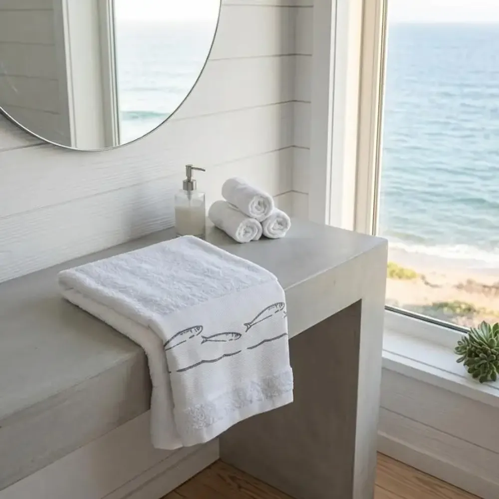 Other bath linens - fish pattern seaside bath linen - VAGABONDE INTERNATIONAL