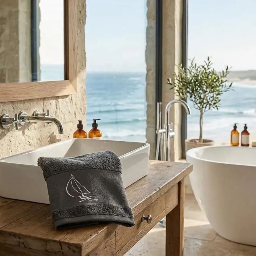 Other bath linens - Seaside sailboat pattern bath linen - VAGABONDE INTERNATIONAL