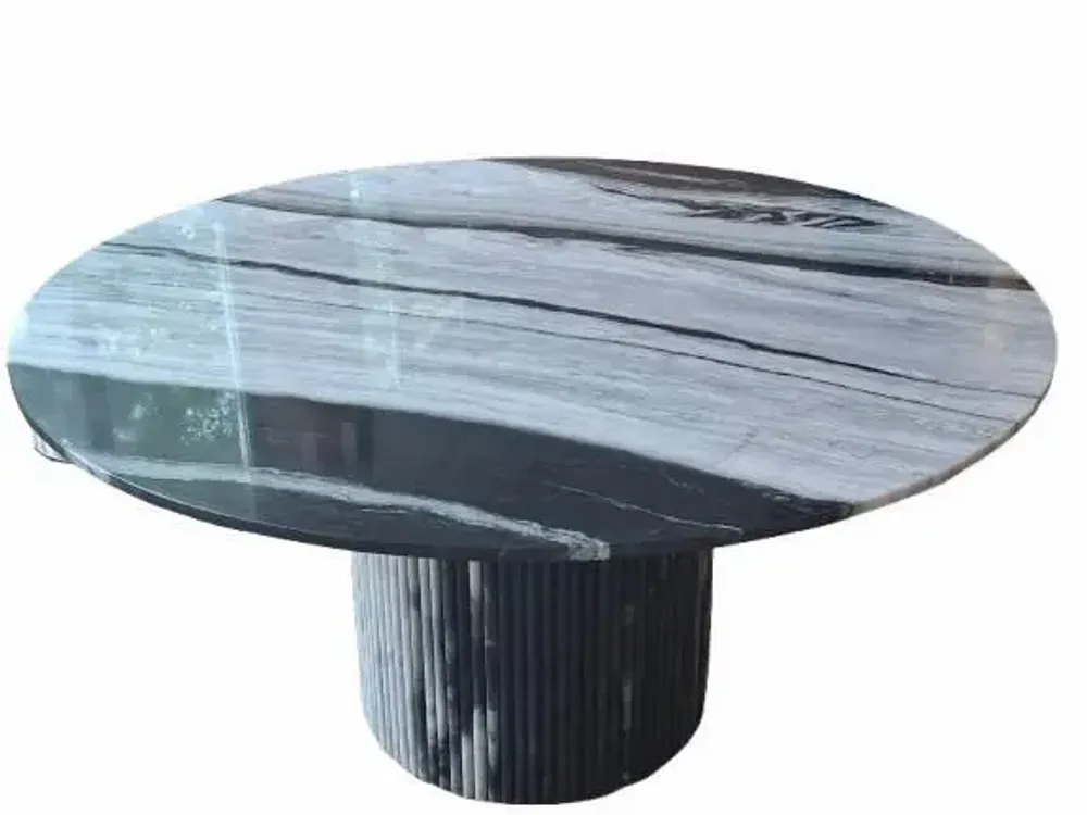 Tables de jardin - Table à manger - 150X150X75cm - Ocel - Marbre Panda - STONE VALLEY