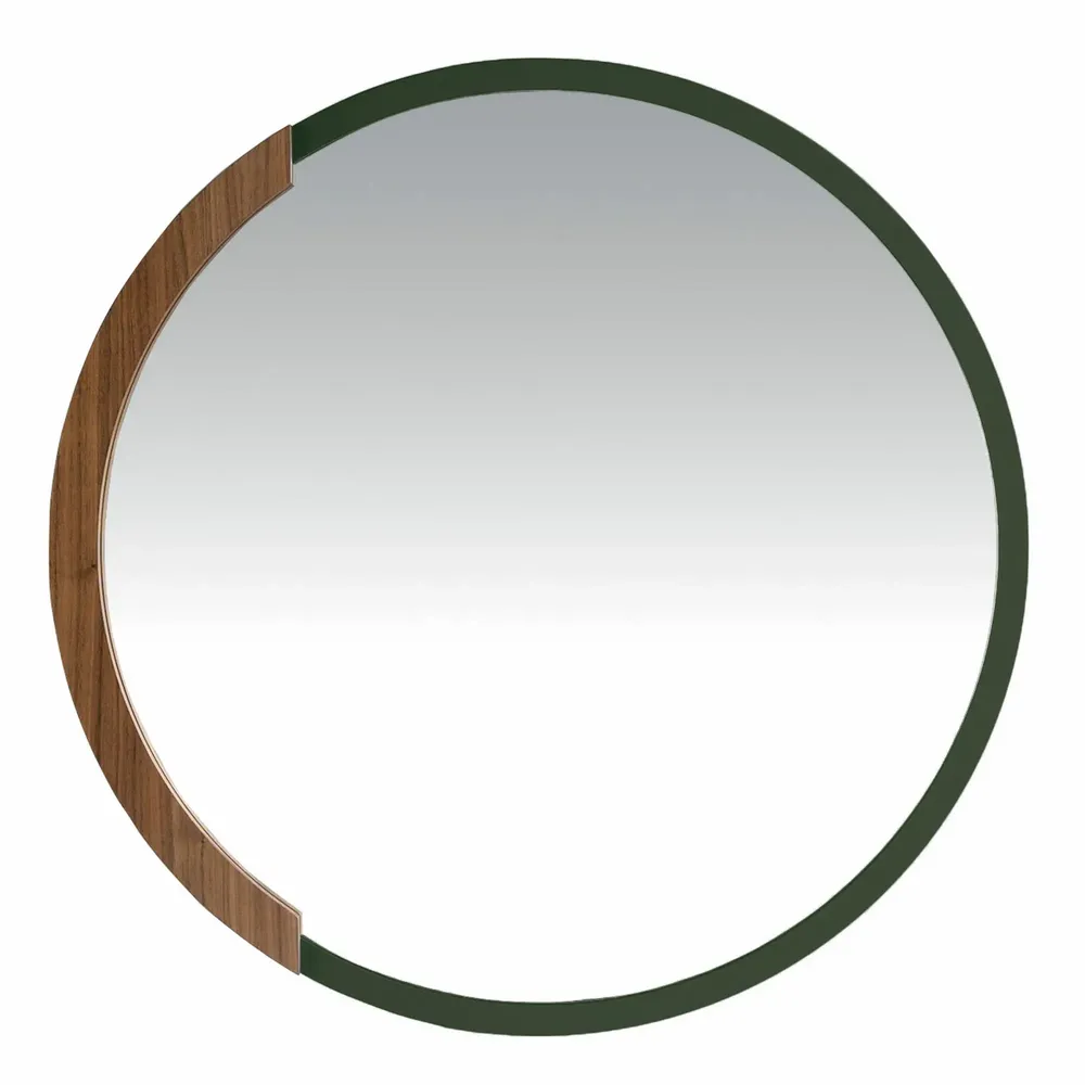 Mirrors - Round Green MDF wood wall mirror - ANGEL CERDÁ