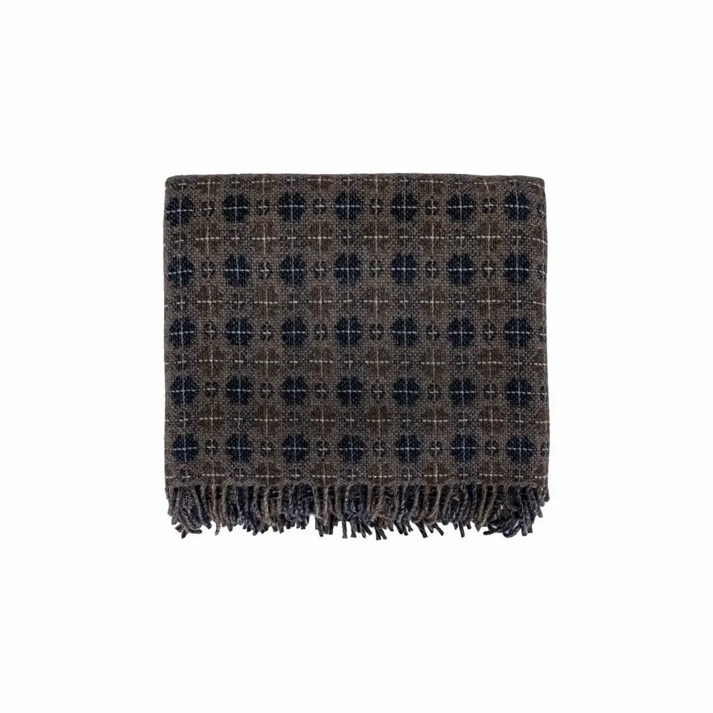 Bed linens - FALCO - Fringed wool throw, 140x200cm - ÂM PHILO- BED AND PHILOSOPHY