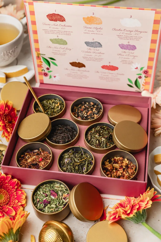 Café et thé - La Petite Palette - Coffret Découverte 8 Thés & Tisanes Bio en Vrac - TEA HERITAGE