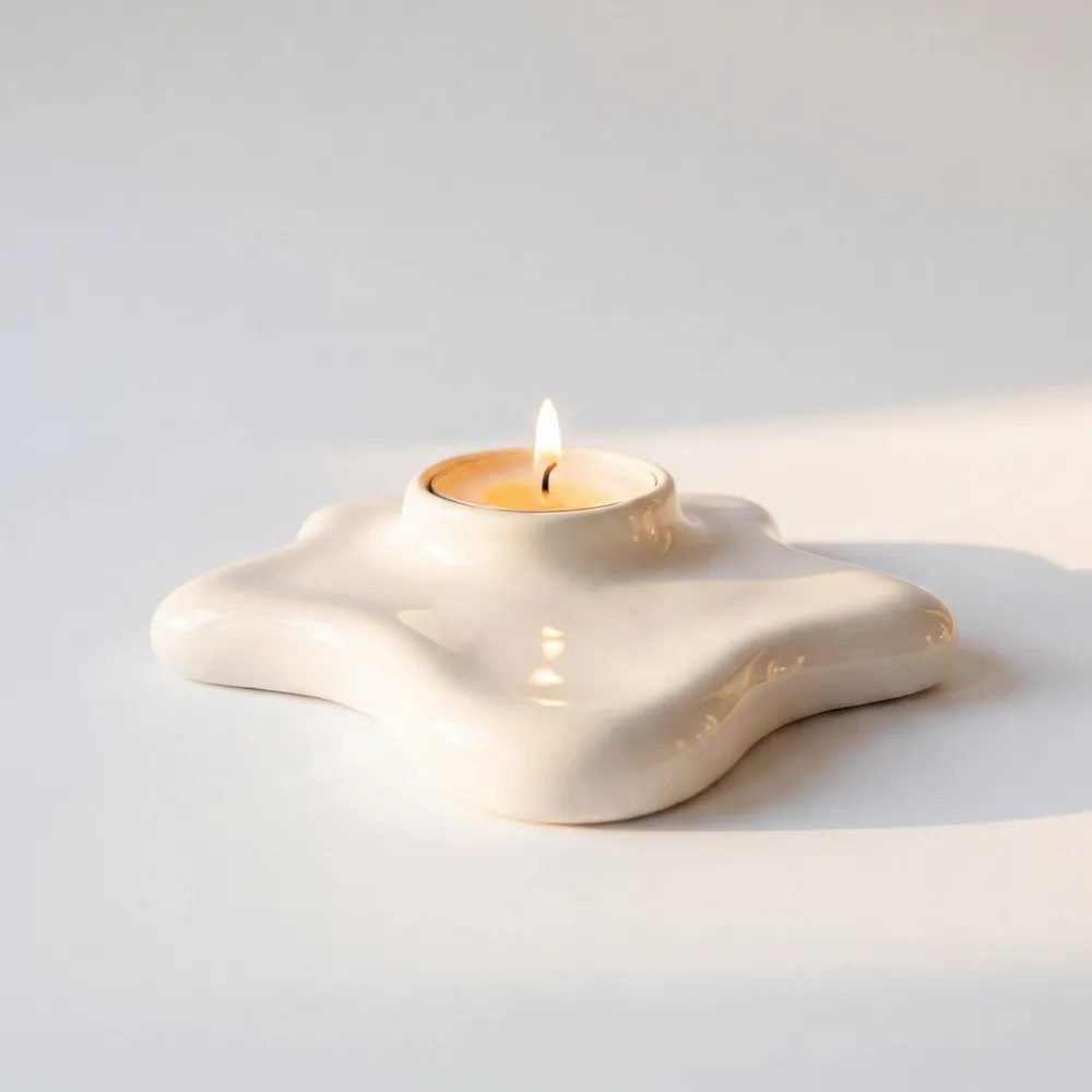 Candlesticks and candle holders - ALCHEMY Tealight Holder - Milk White - HOUBI