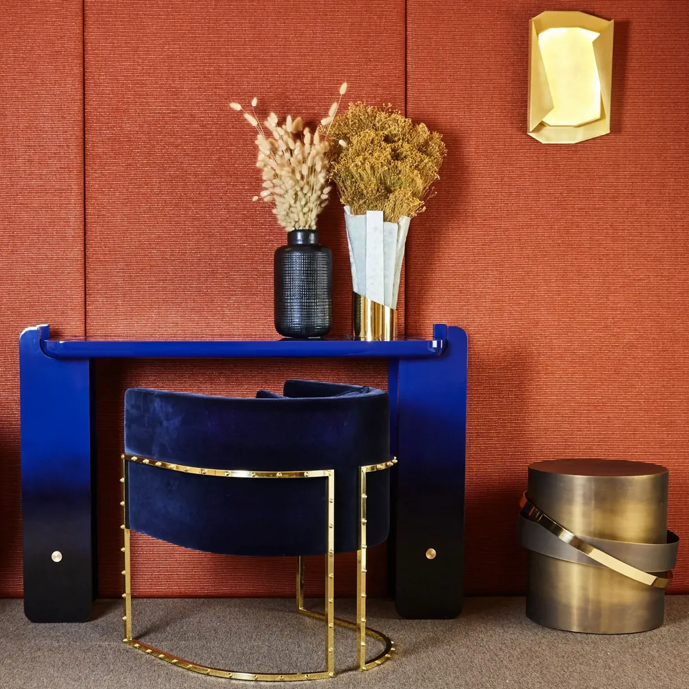 Tables for hotels - Round Accent Table Orbit, Brass with Bronze Gradient Finish,Portugal - DUISTT