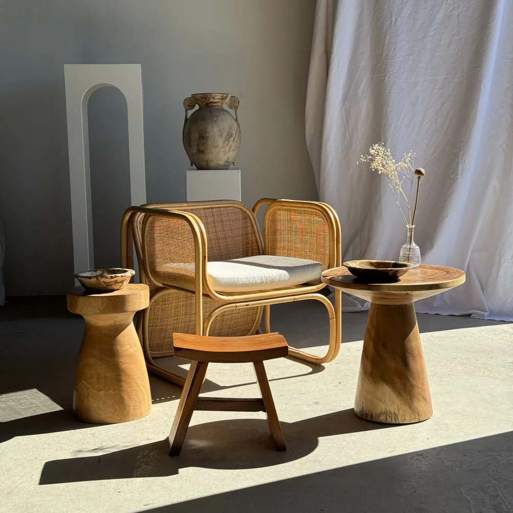 Coffee tables - Stool, side table, end table in solid mango wood totem nat - OFFICE OBJETS