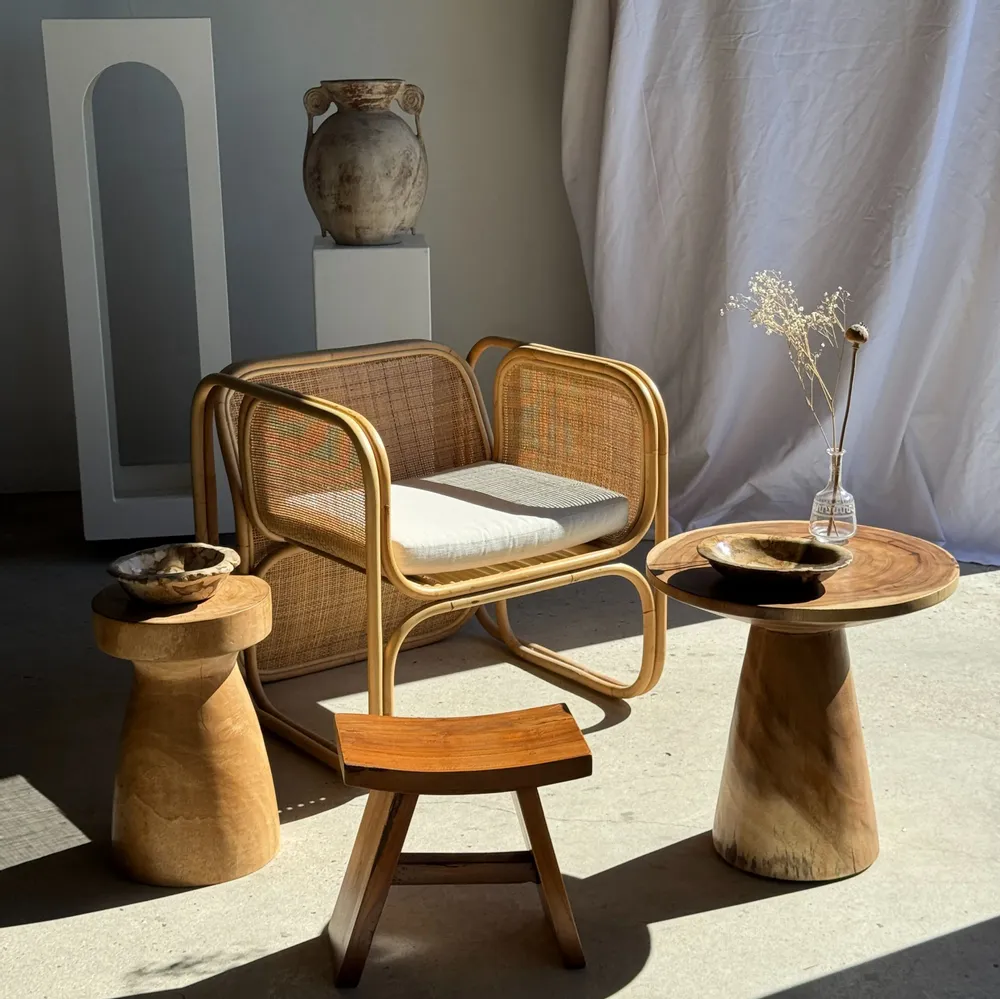 Coffee tables - Stool, side table, end table in solid mango wood totem nat - OFFICE OBJETS