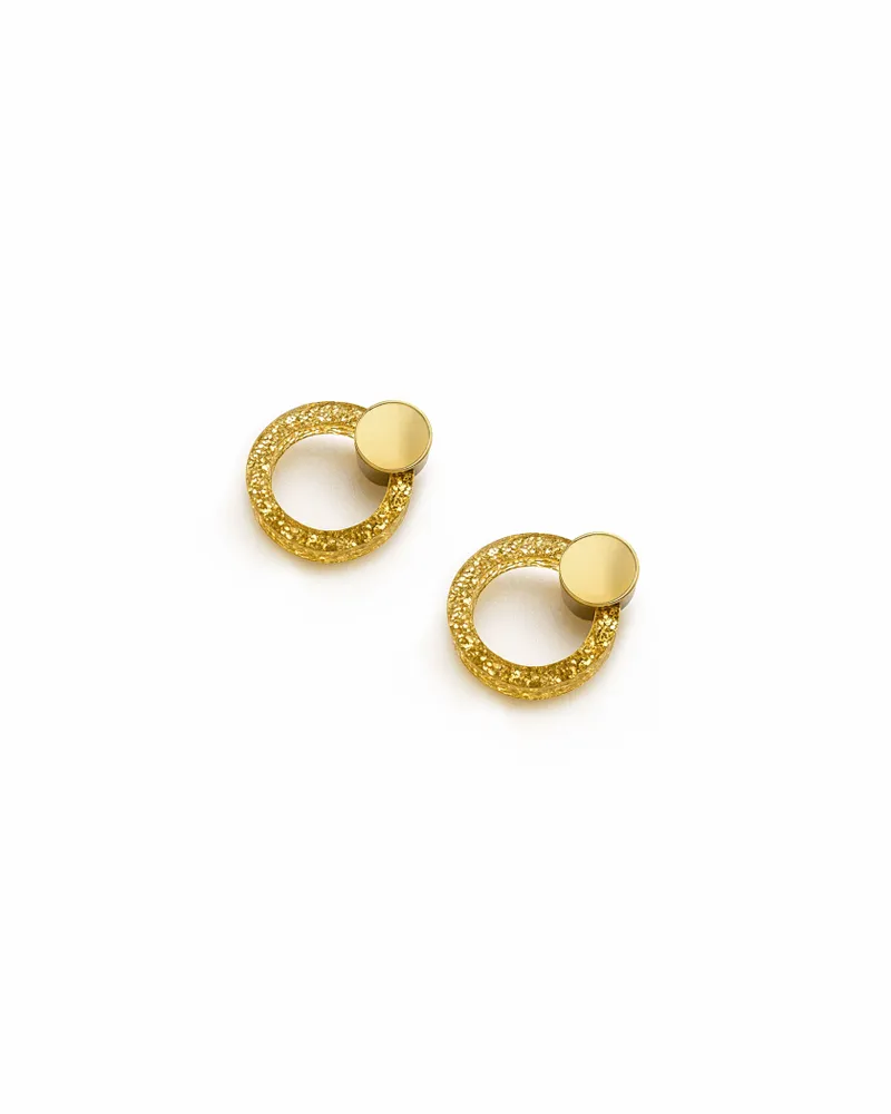 Bijoux - Boucles d'oreilles SATURNE MINI Paillettes Or - TELLMEE