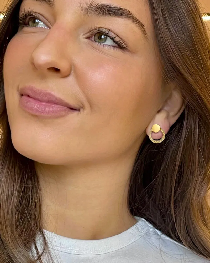 Bijoux - Boucles d'oreilles SATURNE MINI Paillettes Or - TELLMEE