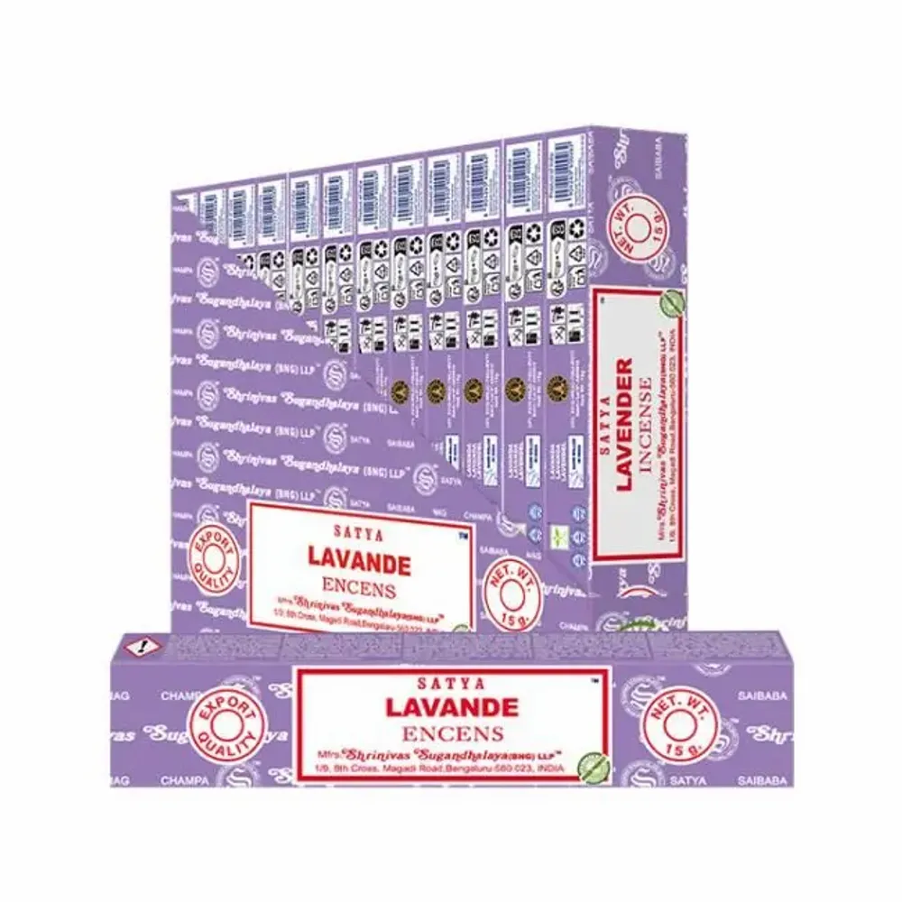 Parfums d'intérieur - Encens SATYA Lavande  15g - Boîte de 12 paquets - ARABESK