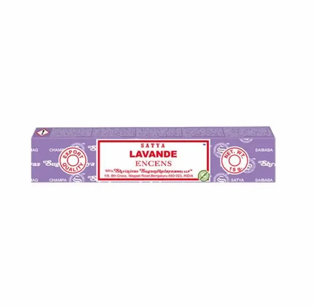 Parfums d'intérieur - Encens SATYA Lavande  15g - Boîte de 12 paquets - ARABESK