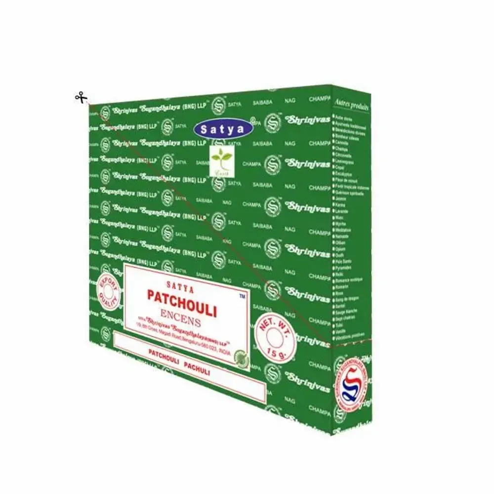 Home fragrances - Encens SATYA Patchouli 15g - Boîte de 12 paquets - ARABESK
