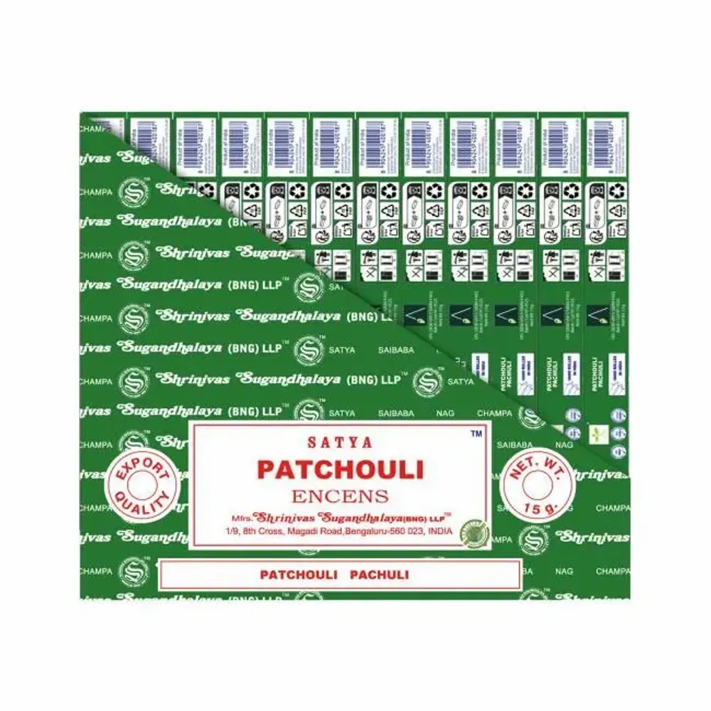 Home fragrances - Encens SATYA Patchouli 15g - Boîte de 12 paquets - ARABESK