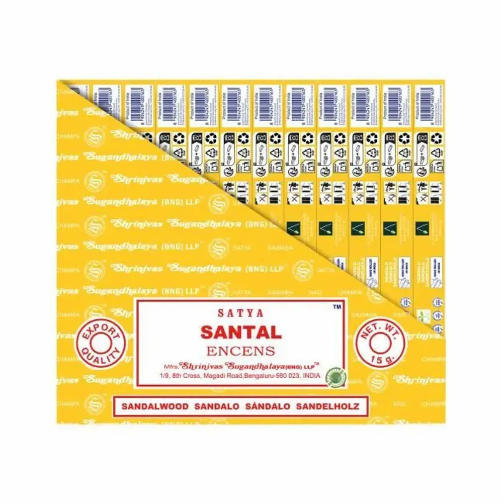 Home fragrances - SATYA Sandalwood Incense 15g - Box of 12 packs - ARABESK