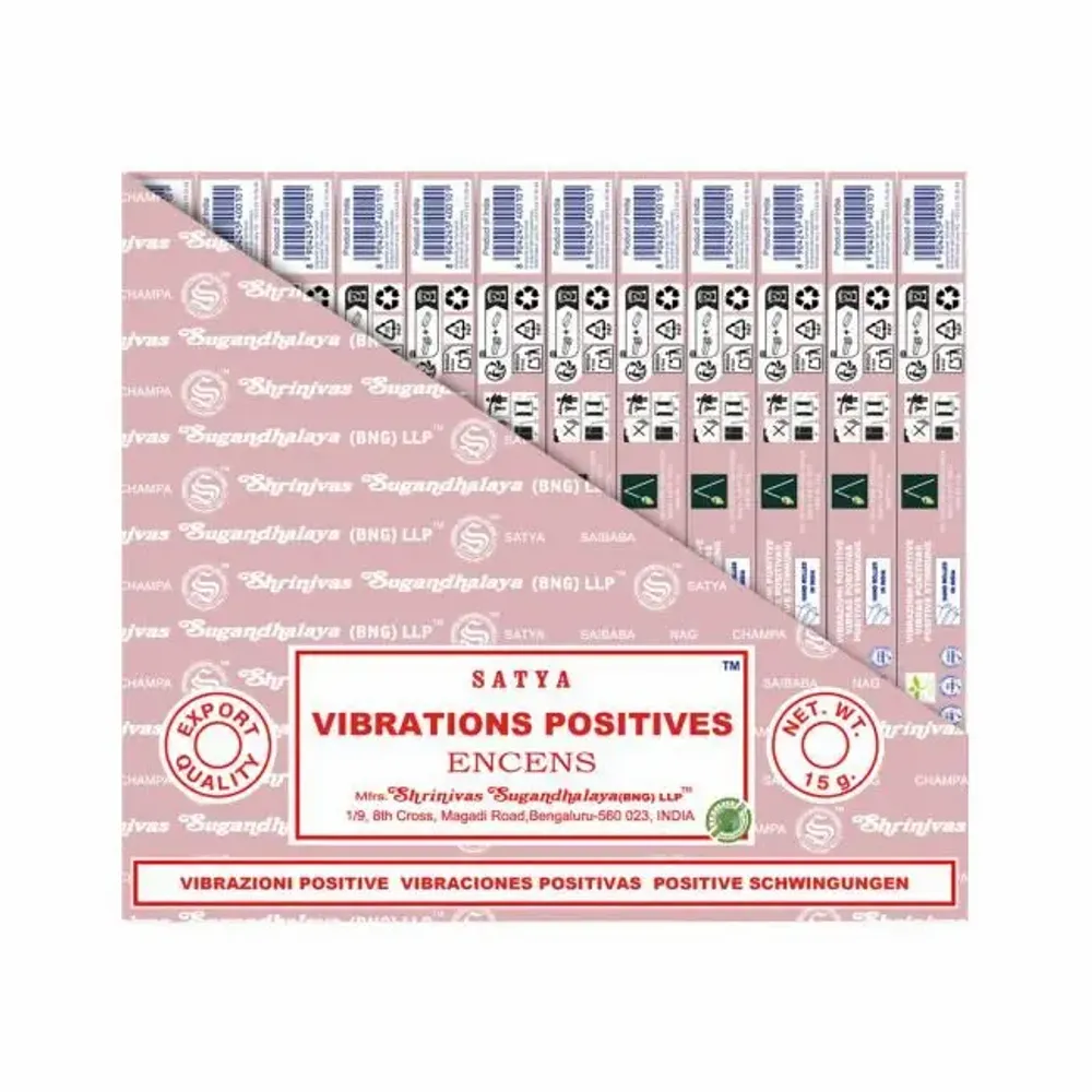 Parfums d'intérieur - Encens SATYA Positive Vibe 15g - Boîte de 12 paquets - ARABESK