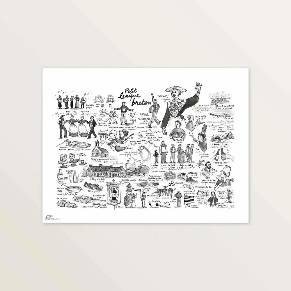 Poster - Breton glossary — Art print 40 × 30 cm - MARGUERITE LECOINTRE